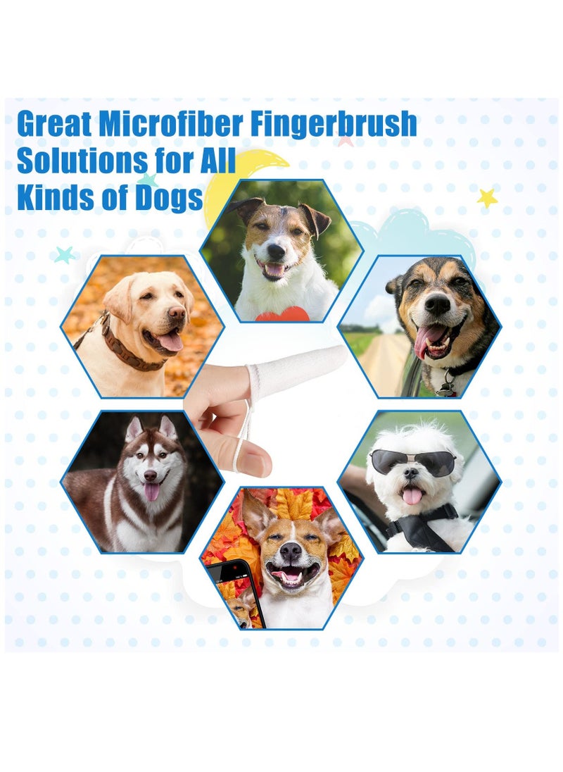 Dog Finger Toothbrush, 20 Pcs Microfiber Fingerbrush for Dogs Soft Finger Toothbrush Pet Dental Finger Brush for Dog Cat Teeth Cleaning Remove Plaque and Tartar