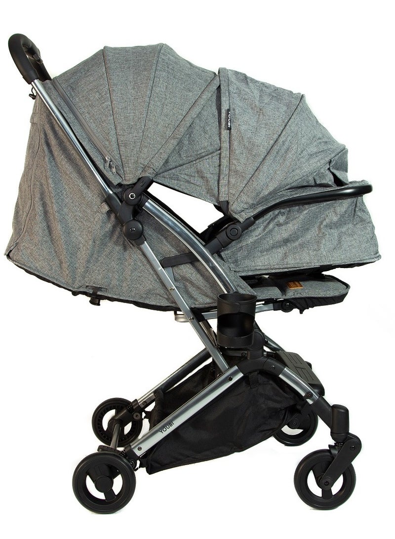 Pikkaboo Youbi Toddler German Travel System with New Born Attachment - Grey