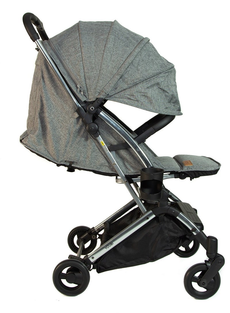 Pikkaboo Youbi Toddler German Travel System with New Born Attachment - Grey