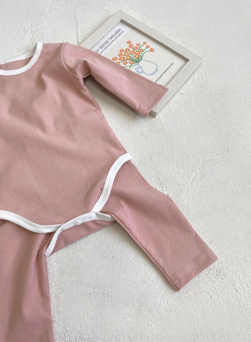 Baby Soft And Breathable Cotton Bodysuit + High Waist Pants Set