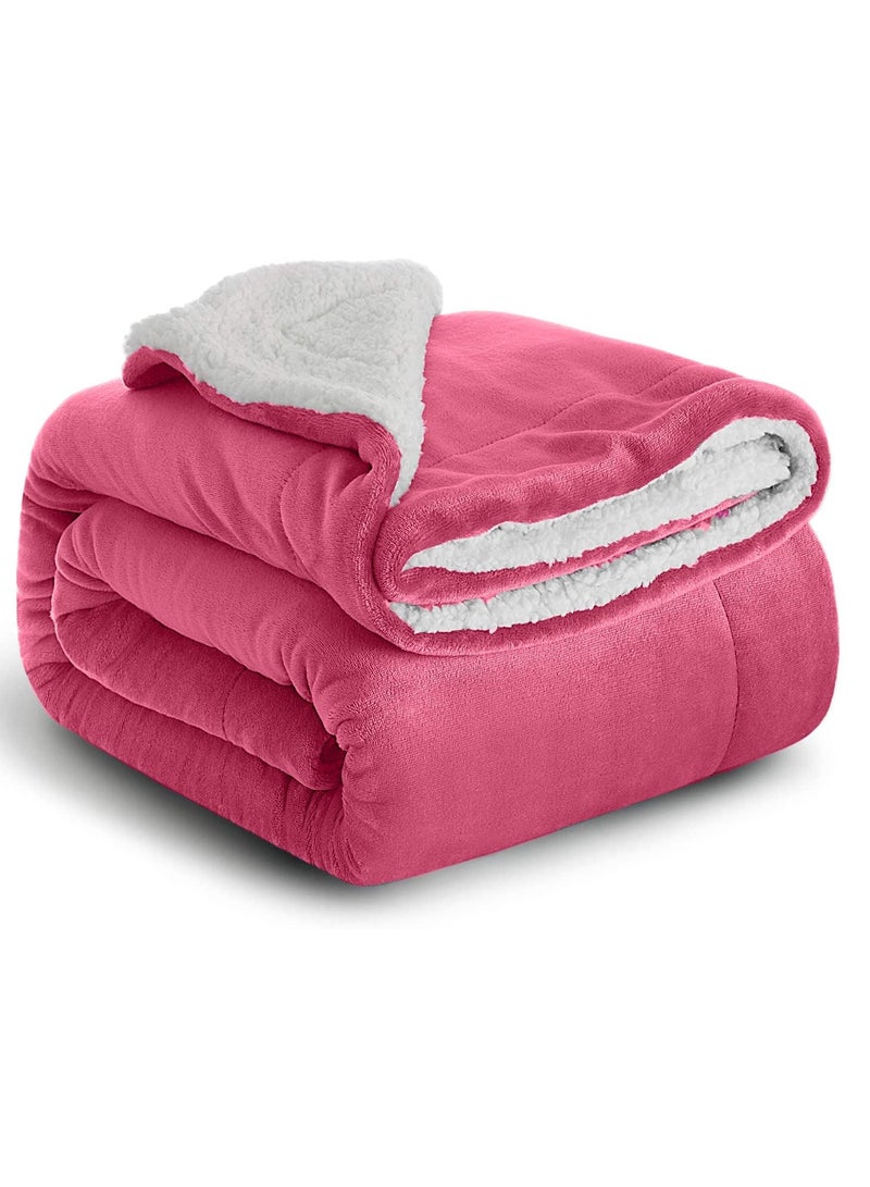 Sherpa Blanket King Size Twin Plush Throw Bed Blanket Flannel Fleece Reversible Lamb Blanket Warm and Plush Travel Blanket for Bed Sofa Travel Couch