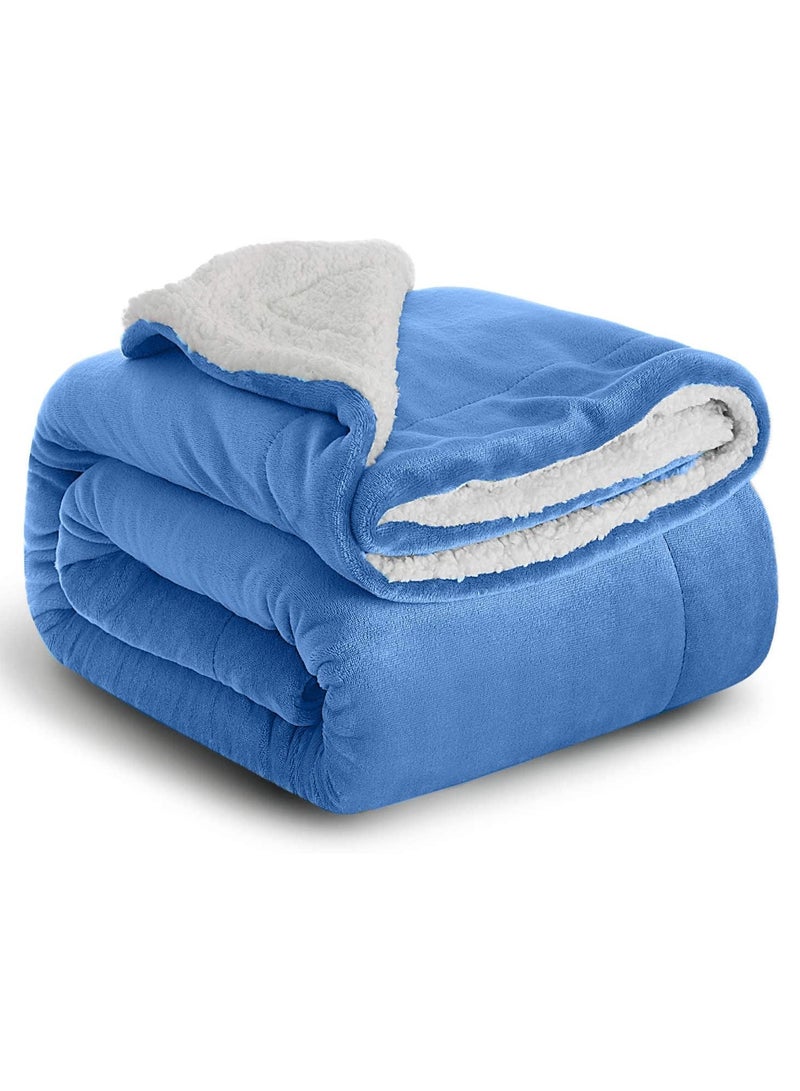 Sherpa Blanket King Size Twin Plush Throw Bed Blanket Flannel Fleece Reversible Lamb Blanket Warm and Plush Travel Blanket for Bed Sofa Travel Couch