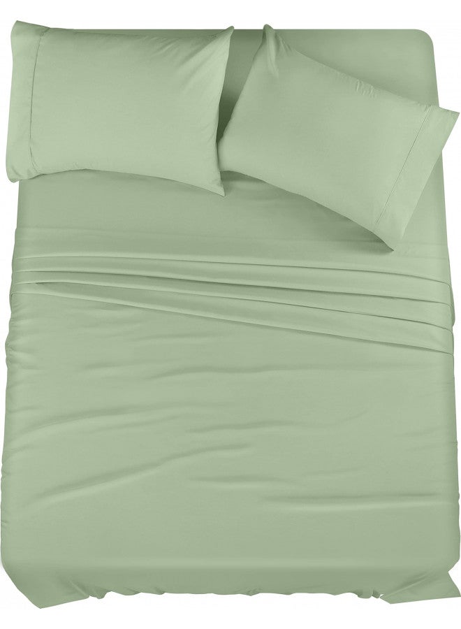 Utopia Bedding Queen Bed Sheets Set - 4 Piece Bedding - Brushed Microfiber - Shrinkage and Fade Resistant - Easy Care (Queen, Sage)