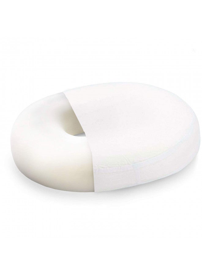 DMI Seat Cushion Donut Pillow and Chair Pillow for Tailbone Pain Relief, Hemorrhoids, Prostate, Pregnancy, Post Natal, Pressure Relief and Surgery, 16 x 13 x 3, White