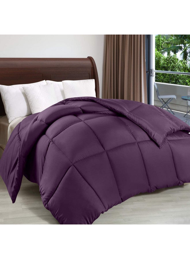 Utopia Bedding Comforter Duvet Insert - Quilted Comforter with Corner Tabs - Box Stitched Down Alternative Comforter (King, Plum/Purple)