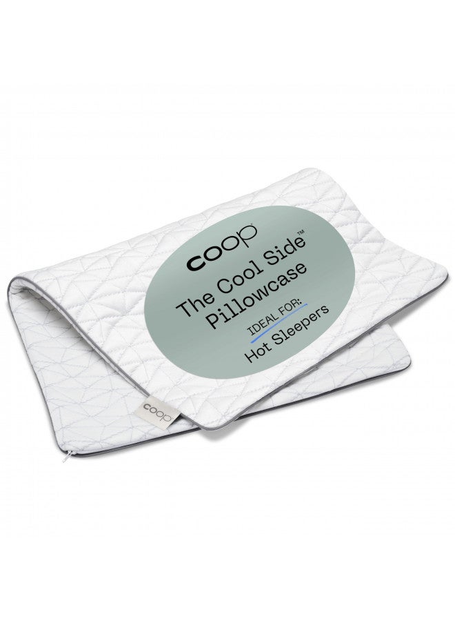 Coop Home Goods - Coolside Pillowcase, King Size Cooling Pillow Cover for Hot Sleepers, Ultra Soft Lulltra Cool Technology, Smooth Breathable Two-Sided Pillow Case, Cozy Side & Cool Side with Zipper