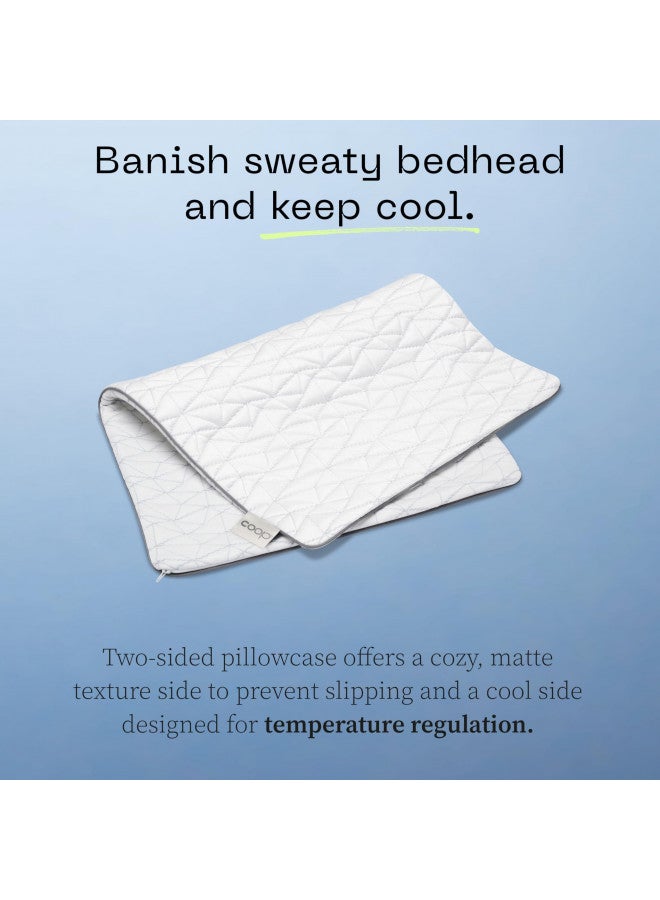 Coop Home Goods - Coolside Pillowcase, King Size Cooling Pillow Cover for Hot Sleepers, Ultra Soft Lulltra Cool Technology, Smooth Breathable Two-Sided Pillow Case, Cozy Side & Cool Side with Zipper