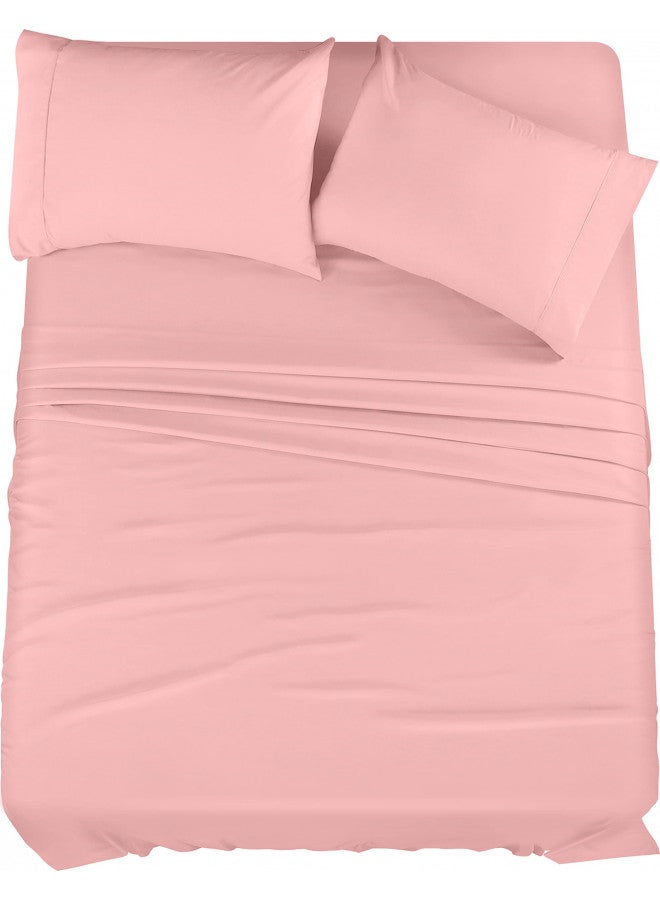 Utopia Bedding Queen Bed Sheets Set - 4 Piece Bedding - Brushed Microfiber - Shrinkage and Fade Resistant - Easy Care (Queen, Pink)