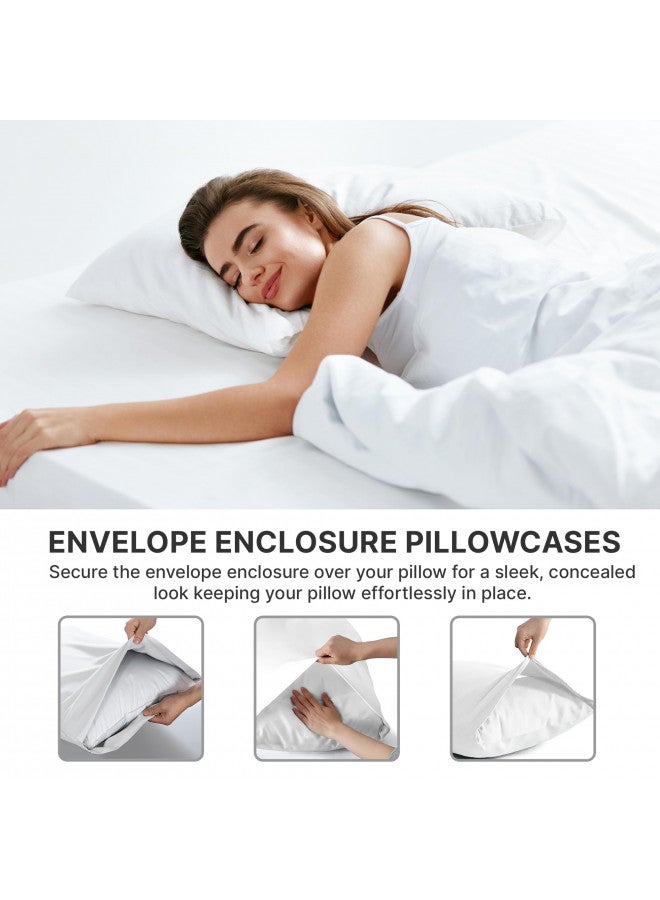 King Size Pillow Cases Set of 2 Soft, Premium Quality Pillowcase Covers Machine Washable Protectors 20x40, 20x36 & 20x48 Pillows for Sleeping 2 PC - King Size Pillow Cover Bedding