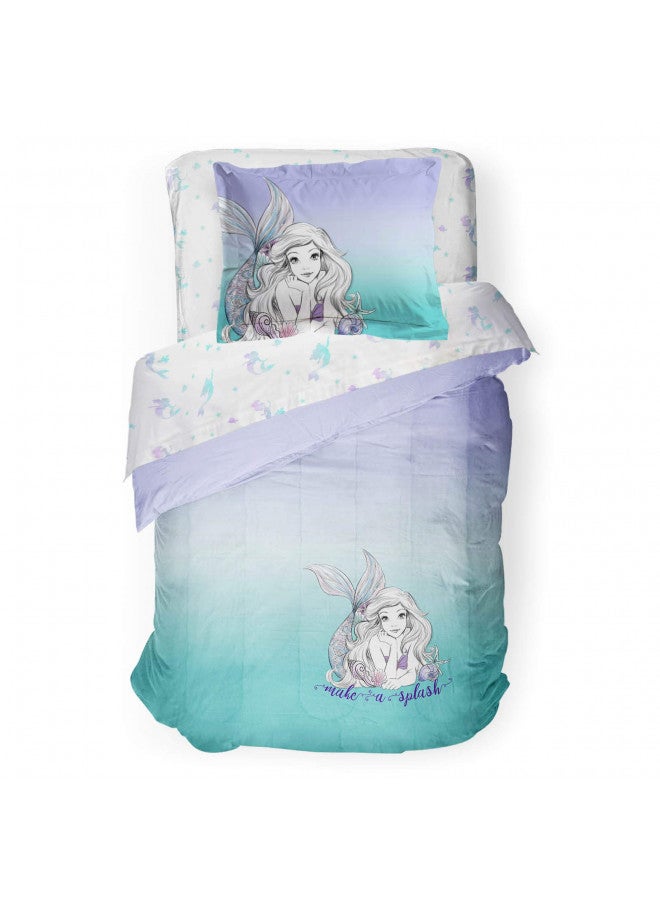 Jay Franco Disney The Little Mermaid Make A Splash 5 Piece Twin Bed Set - Includes Comforter & Sheet Set - Bedding Features Ariel - Super Soft Fade Resistant Microfiber - (Official Disney Product)...