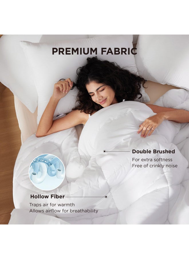Bedsure Comforter Duvet Insert - Down Alternative White, King Size, Quilted, All Season, Corner Tabs