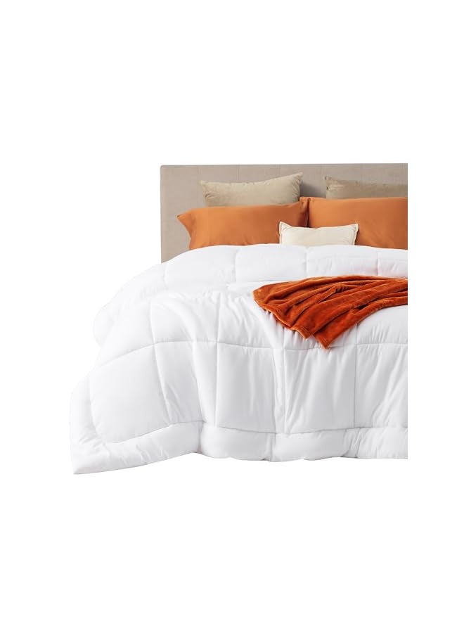 Bedsure Comforter Duvet Insert - Down Alternative White, King Size, Quilted, All Season, Corner Tabs