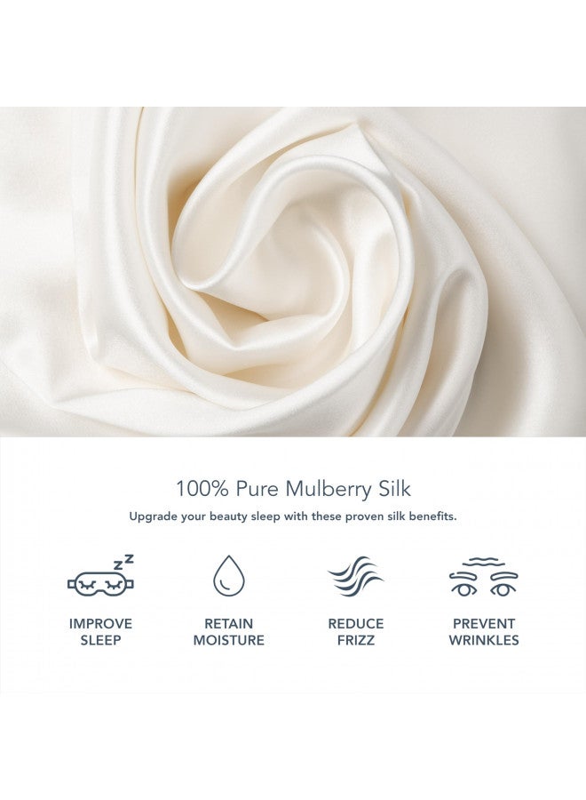 Fishers Finery 25mm 100% Pure Mulberry Silk Pillowcase, Good Housekeeping Winner (White, Queen)