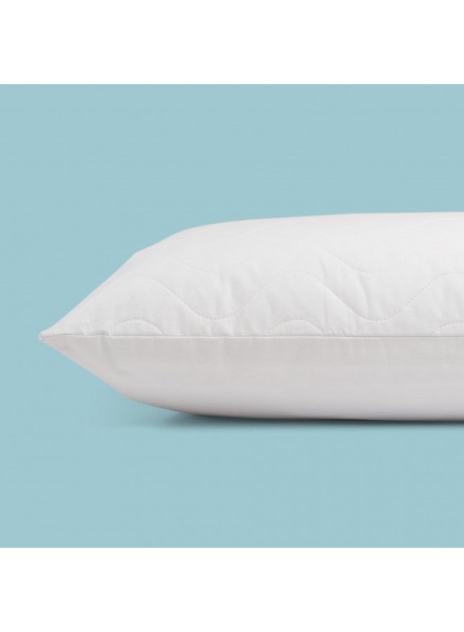 Mediflow Quilted Pillow Protector: Get Zippered Protection from dust and allergens and add a Layer of Luxury and Comfort to Any Pillow White 1'8