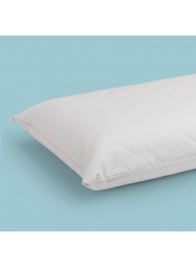 Mediflow Quilted Pillow Protector: Get Zippered Protection from dust and allergens and add a Layer of Luxury and Comfort to Any Pillow White 1'8