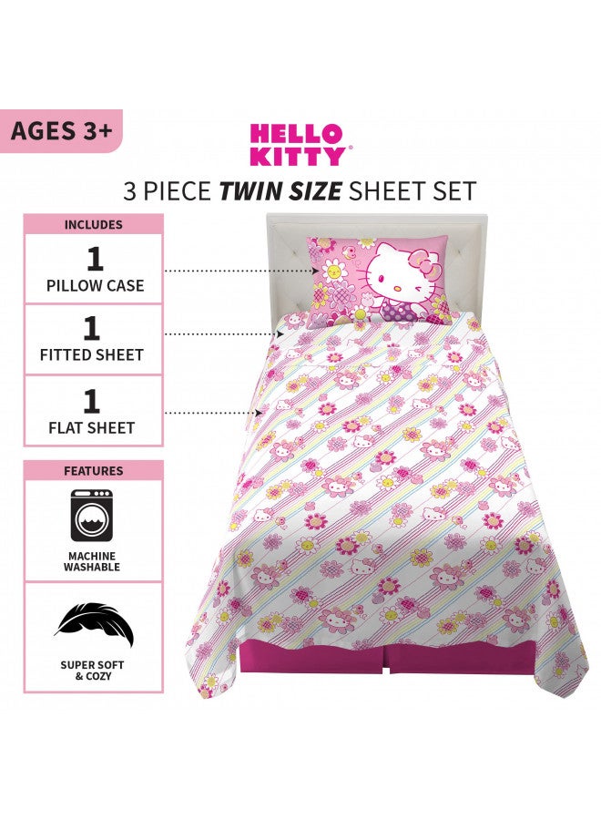 Franco Kids Bedding Super Soft Microfiber Sheet Set, Twin, Hello Kitty