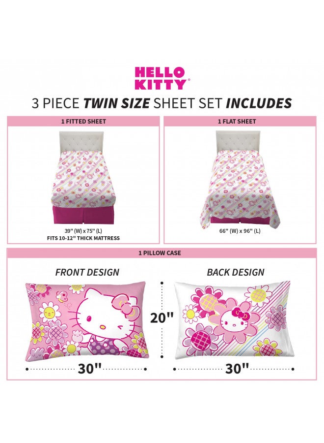 Franco Kids Bedding Super Soft Microfiber Sheet Set, Twin, Hello Kitty