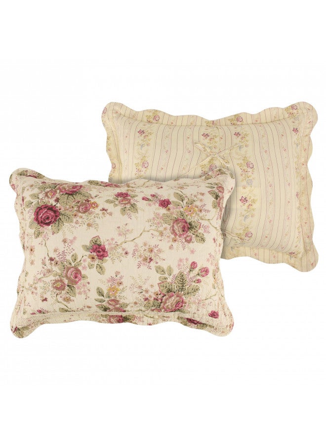 Greenland Home Antique Rose 100% Cotton Quilted Pillow Sham, Standard 20x26-inch, Multicolor