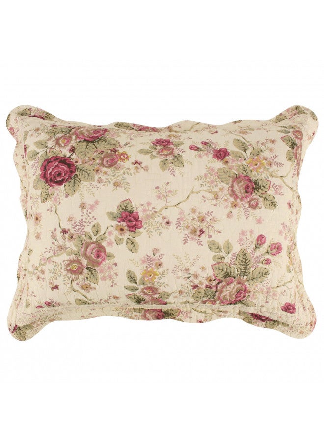 Greenland Home Antique Rose 100% Cotton Quilted Pillow Sham, Standard 20x26-inch, Multicolor