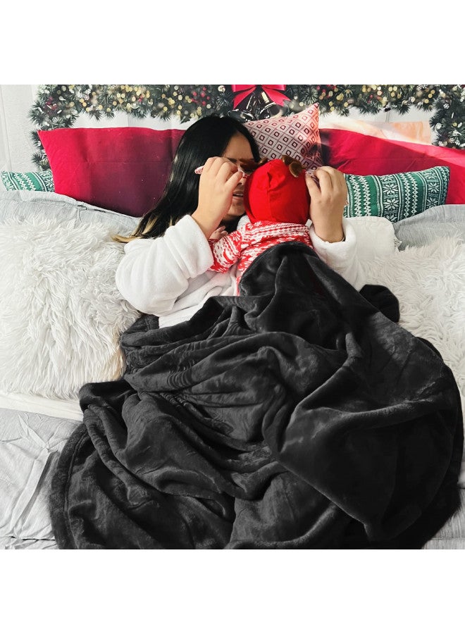 Bedsure Fleece Blanket Twin Blanket Black - 300GSM Soft Lightweight Plush Cozy Twin Blankets for Bed, Sofa, Couch, Travel, Camping, 60x80 inches
