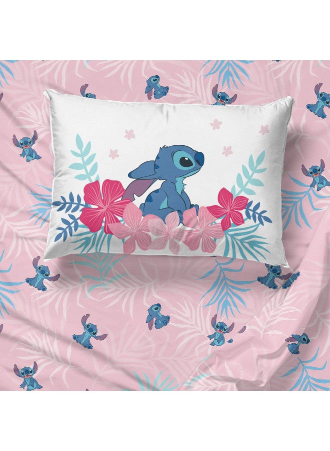 Disney Lilo & Stitch Paradise Dream 4 Piece Twin Bed Set - Includes Reversible Comforter & Sheet Set Bedding - Super Soft Fade Resistant Microfiber (Official Disney Product)