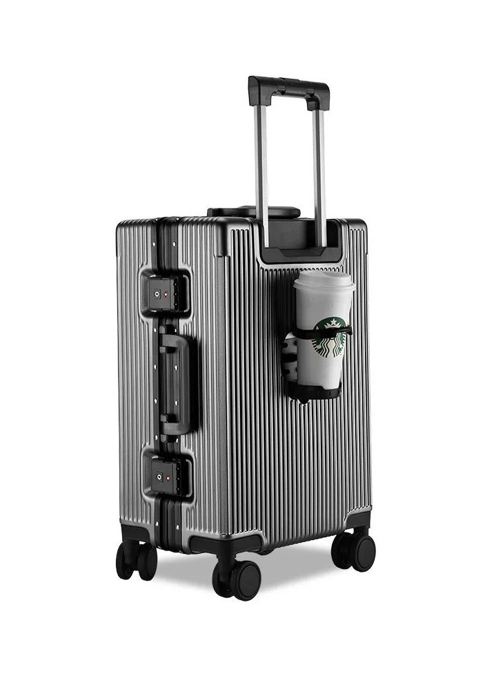 ZAAPPY Versatile 20 Inch Cabin Size Aluminum Frame Luggage with USB Charging Port, Front Opening Compartment, TSA Lock, Airline Approved Carry On Hardside Suitcase with 360 Degree Spinner Wheels