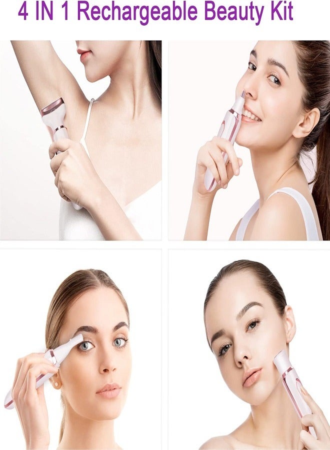 4-in-1 Electric Razor for Women, Hair Removal Epilator for Legs, Face, Arms, and Eyebrows