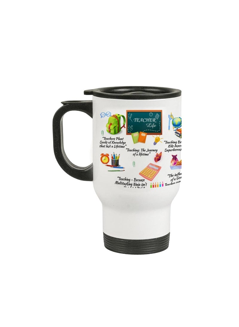 Teachers Appreciation Gift-Stainless Steel Travel Mug World Teachers Day-Teachers Day Gifts-Thank You Teachers Day Gift Idea-Celebrate Teachers Day With This Travel Mug-14 oz