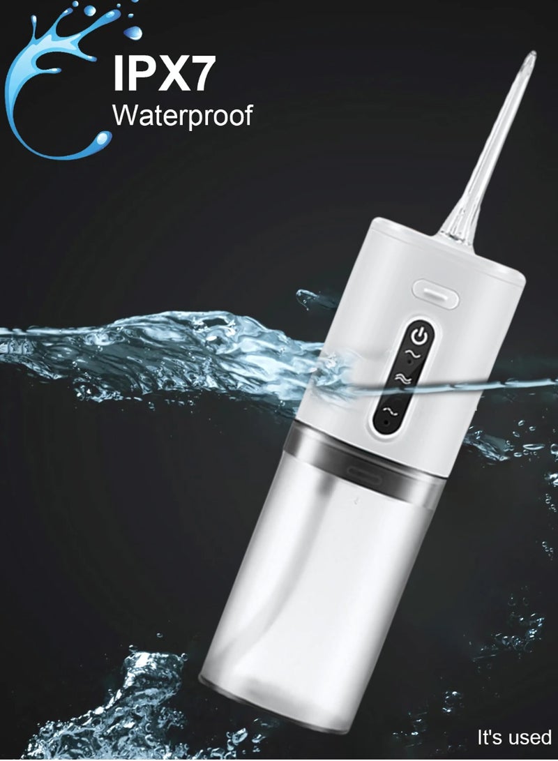 Water Flosser for Teeth, Portable Water Teeth Cleaner with 3 Mode & 2 Tips, IPX7 Waterproof Water Teeth Cleaner, 280ML Detachable Water Tank for Home/Travel, Cordless & Portable, Rechargeable