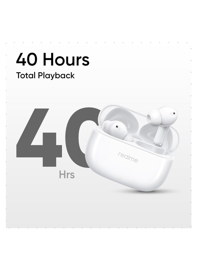 Buds T310 Truly Wireless in-Ear Earbuds with 46dB Hybrid ANC, 12.4mm Dynamic Bass Driver, Upto 40Hrs Battery and Fast Charging Agile White