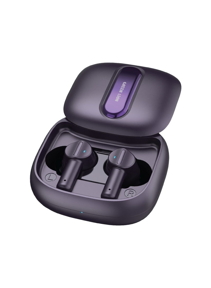 Harmonic True Wireless Earbuds / Long Range Transmission Distance / ENC Noise Reduction / V5.3 Bluetooth / Multi-Function Touch / Low Latency Mode / Considerable Playing Time - Purple