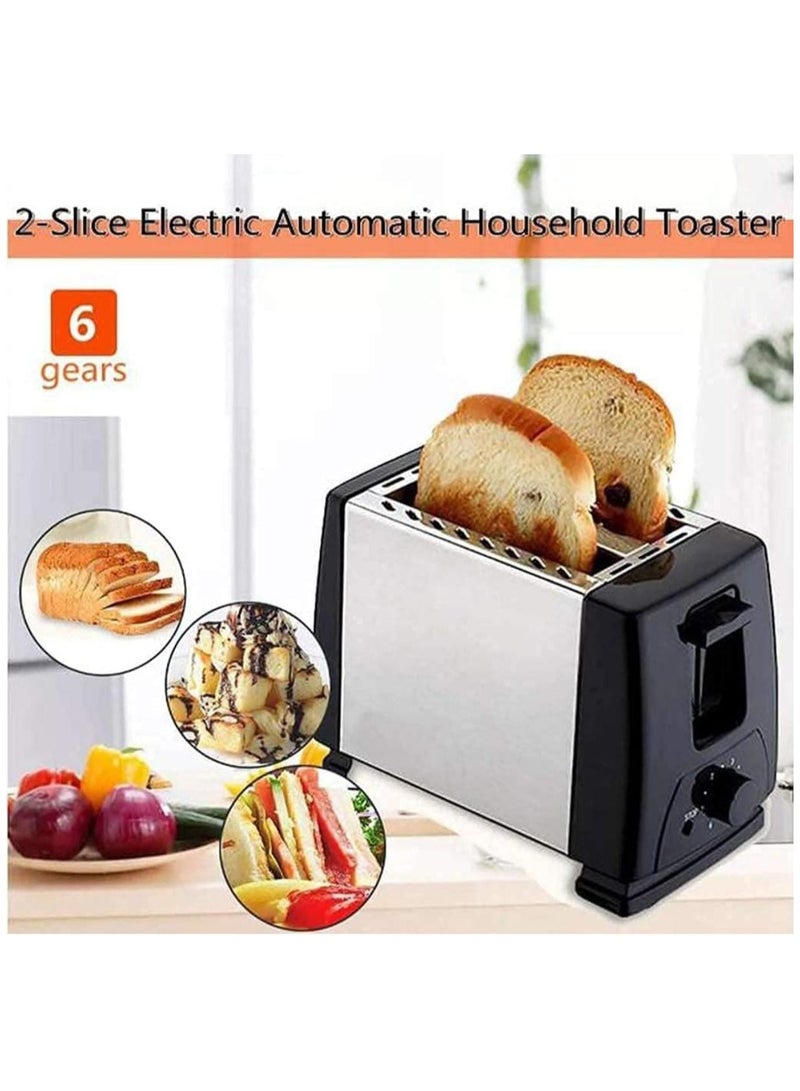 2 Slice Bread Toaster with Extra Wide Slots with Adjustable Browning Control & High Lift Lever | Stainless Steel Toaster for Perfect Toast, Bagels, and Waffles