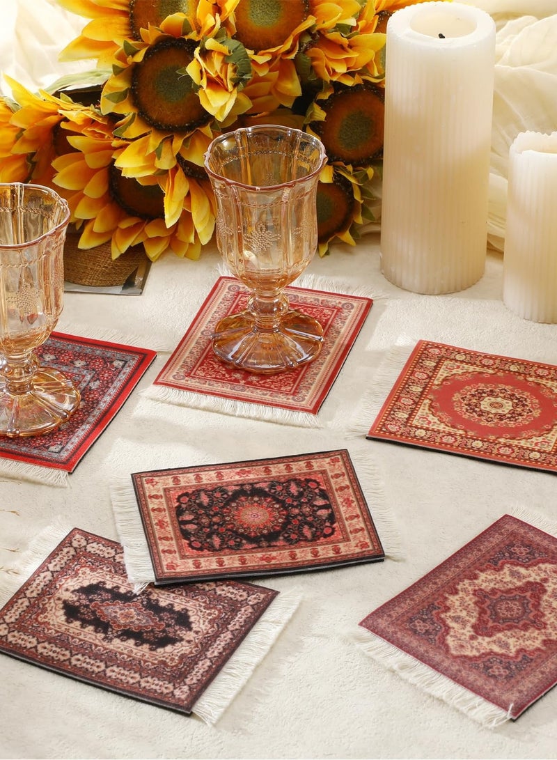 10pcs Table Coasters, Coffee Mat Coffee Cup Mat Coffee Mug Mat Table Mat, carpet table coasters, placemats, beverage table mats, bohemian coasters, non-slip heat-resistant beverage coasters