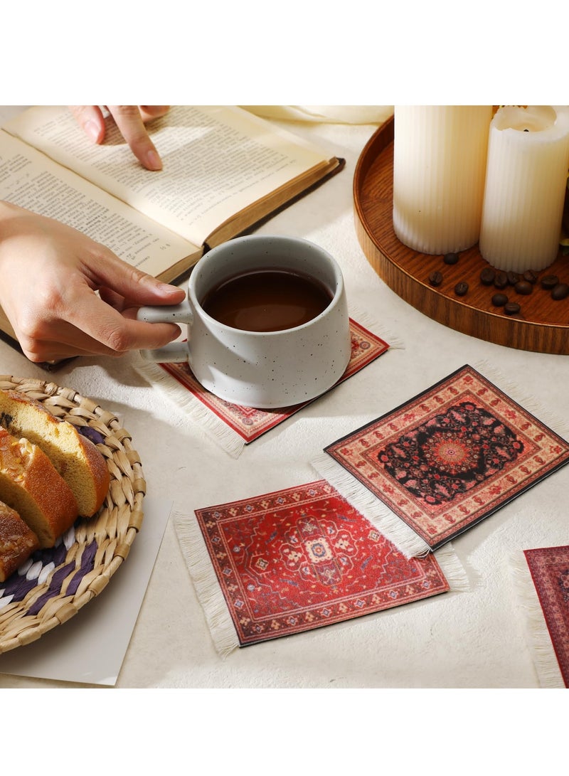 10pcs Table Coasters, Coffee Mat Coffee Cup Mat Coffee Mug Mat Table Mat, carpet table coasters, placemats, beverage table mats, bohemian coasters, non-slip heat-resistant beverage coasters