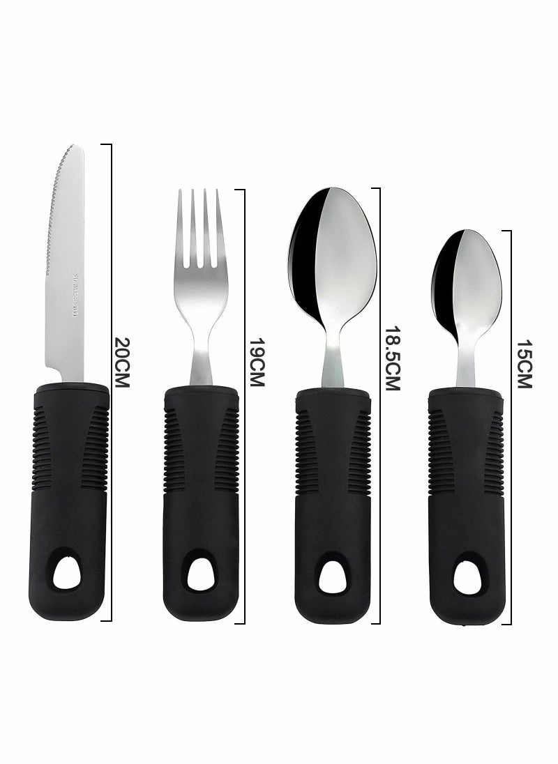 4 Piece Stainless Steel Cutlery Flatware Sets, Knife, Fork, Spoon, Tea Spoon Silver