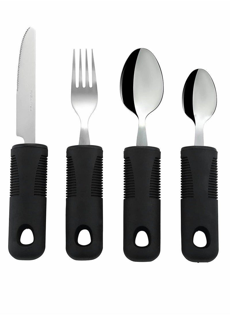 4 Piece Stainless Steel Cutlery Flatware Sets, Knife, Fork, Spoon, Tea Spoon Silver