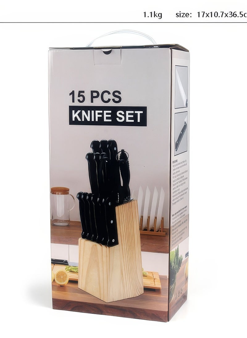 Premium Quality 14-Piece Knife Set with Block, Razor-Sharp, Lightweight and Strong, Dishwasher Safe