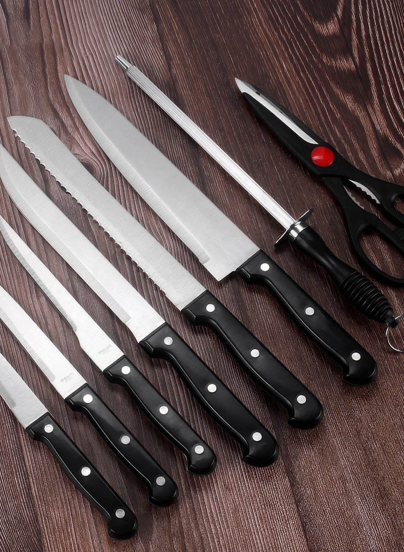 Premium Quality 14-Piece Knife Set with Block, Razor-Sharp, Lightweight and Strong, Dishwasher Safe