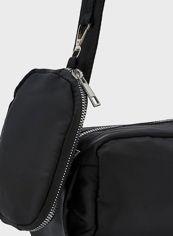 Compartment Nylon Crossbody Bag