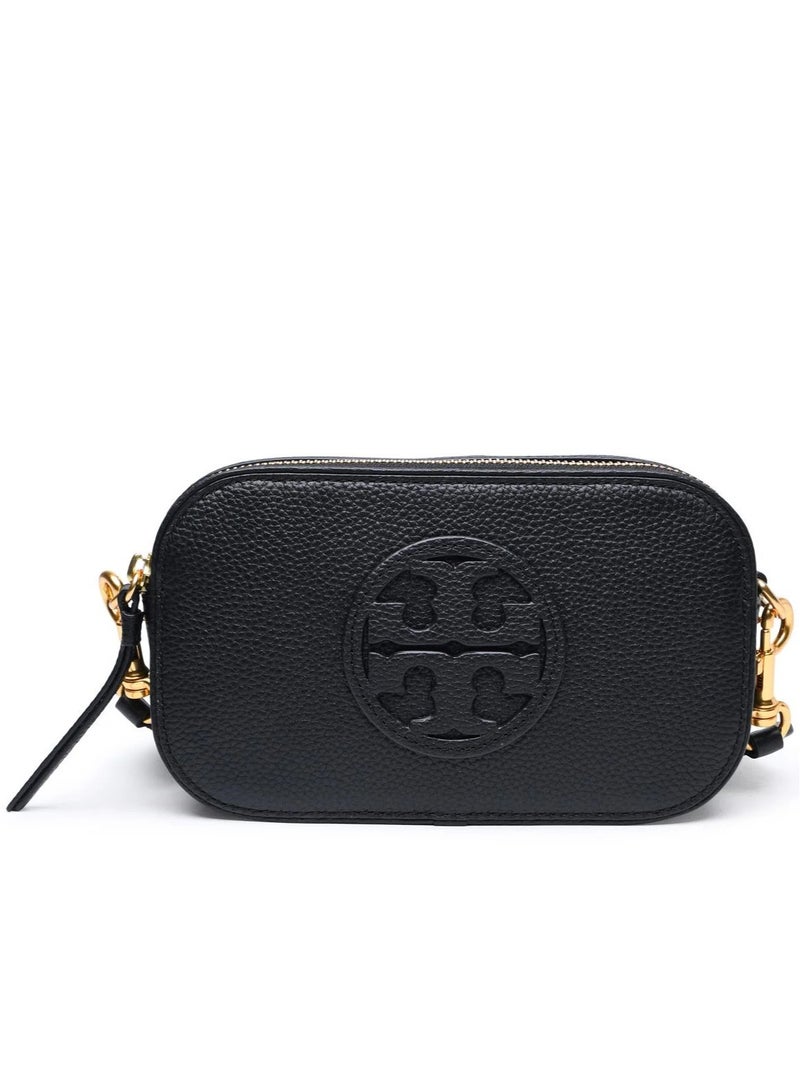 Tory Burch Miller Hardware Buckle Title Stitch Classic Print Leather Camera Bag Shoulder Bag Mini