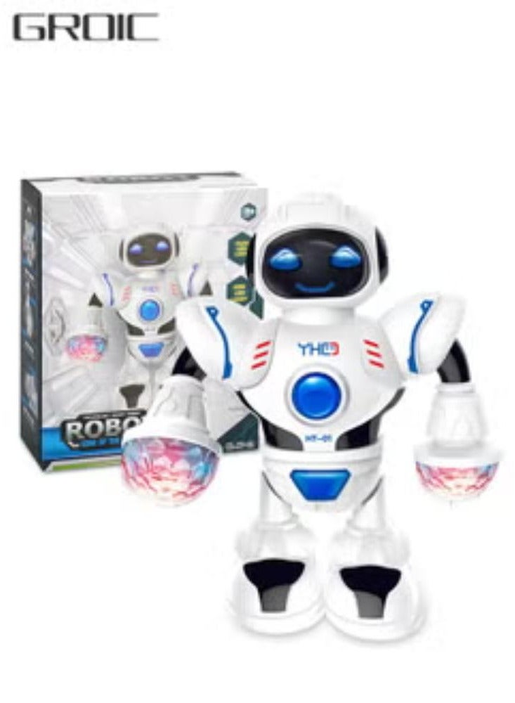 Walking Robot Toys for Kids - 360° Body Spinning Dancing Robot Toy with LED Lights Flashing and Music, Smart Interactive Electronic Kids Robot Toy, Baby Walking Toy for Toddler Boys and Girls