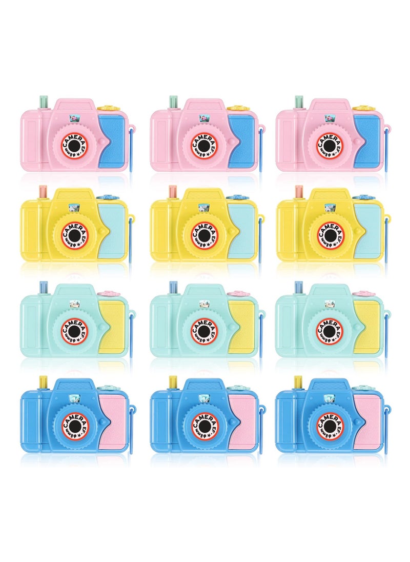 12Pcs Kids' Camera Toy Children's Pretend Play Prop with Images in Viewfinder Kaleidoscopes Educational Toys Birthday Party Favors Gifts for Boys, Girls, Toddler Colors Random