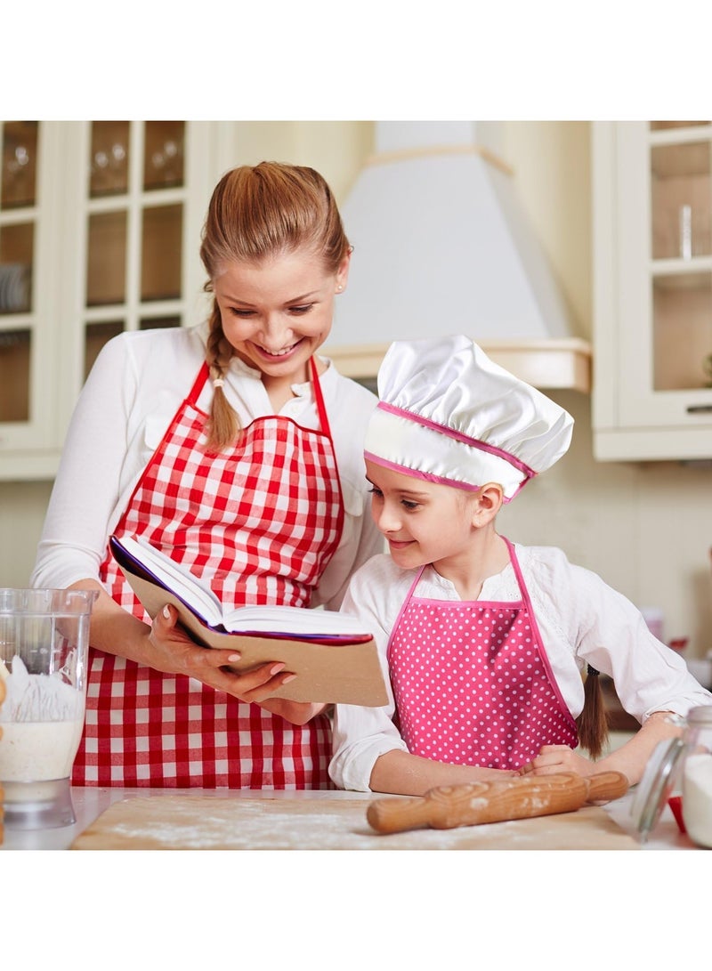 11-Piece Polka Dot Kids Kitchen Cooking Play With Apron And Chef Hat Set 40x38x2cm