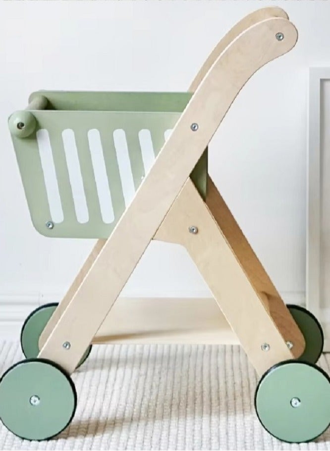 Pikkaboo Woody Buddy Supermarket Trolley-Green