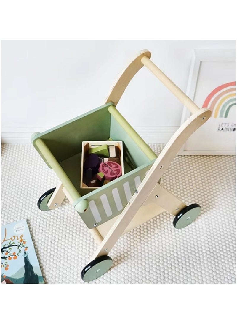 Pikkaboo Woody Buddy Supermarket Trolley-Green