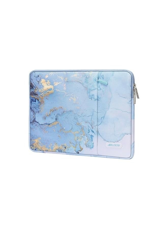 Laptop Sleeve Case Compatible with MacBook Air/Pro, 13-13.3 inch Notebook, Compatible with MacBook Pro 14 inch 2021 2022 M1 Pro/Max A2442, Polyester Vertical Watercolor Marble Bag, Blue