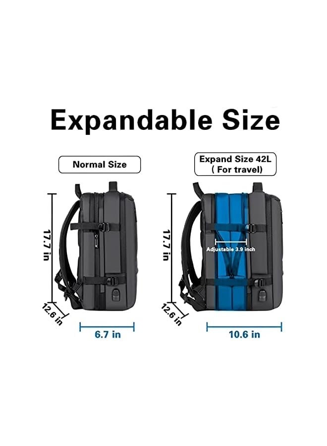 Business Travel Waterproof Backpack, Multi-functional Large Capacity Expandable Computer Bag for Handheld or Shoulder Carry