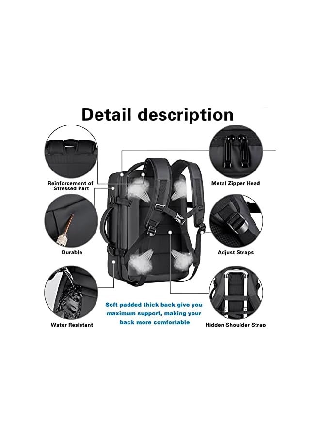 Business Travel Waterproof Backpack, Multi-functional Large Capacity Expandable Computer Bag for Handheld or Shoulder Carry