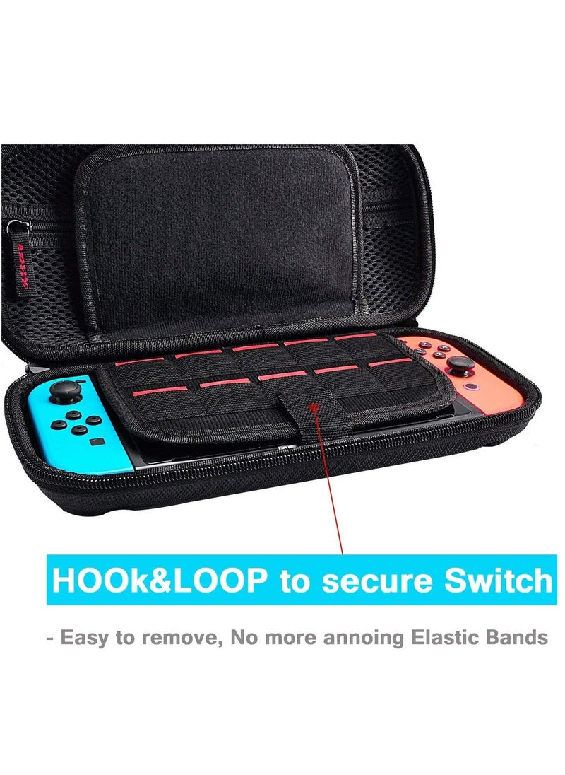 Switch Carrying Case for Nintendo Switch With 20 Games Cartridges Protective Hard Shell Travel Carrying Case Pouch for Nintendo Switch Console Accessories