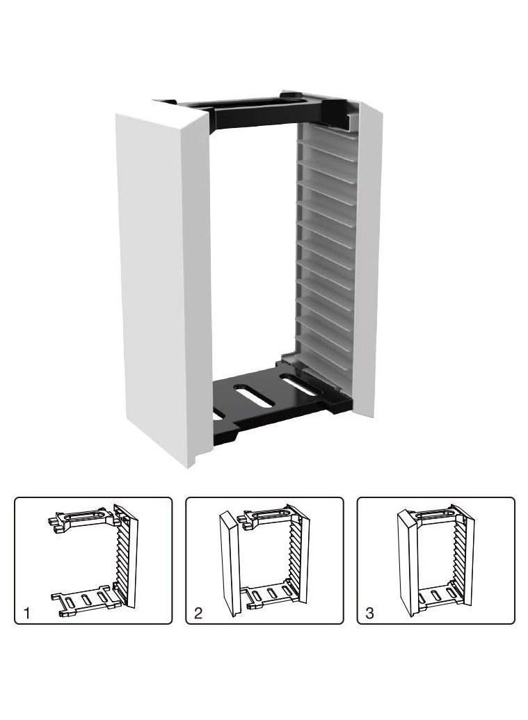 ECHZOVE PS5 Game Holder, PS5 Storage Tower, Video Game Storage Stand Compatible with PS5 PS4 Xbox Game Card Cases